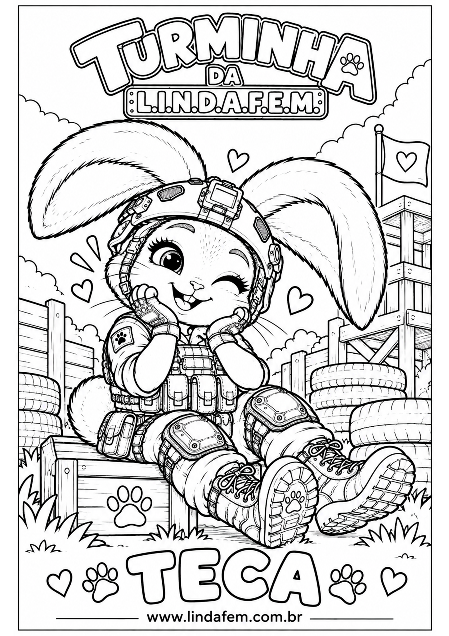 Teca, desenho 2 para colorir