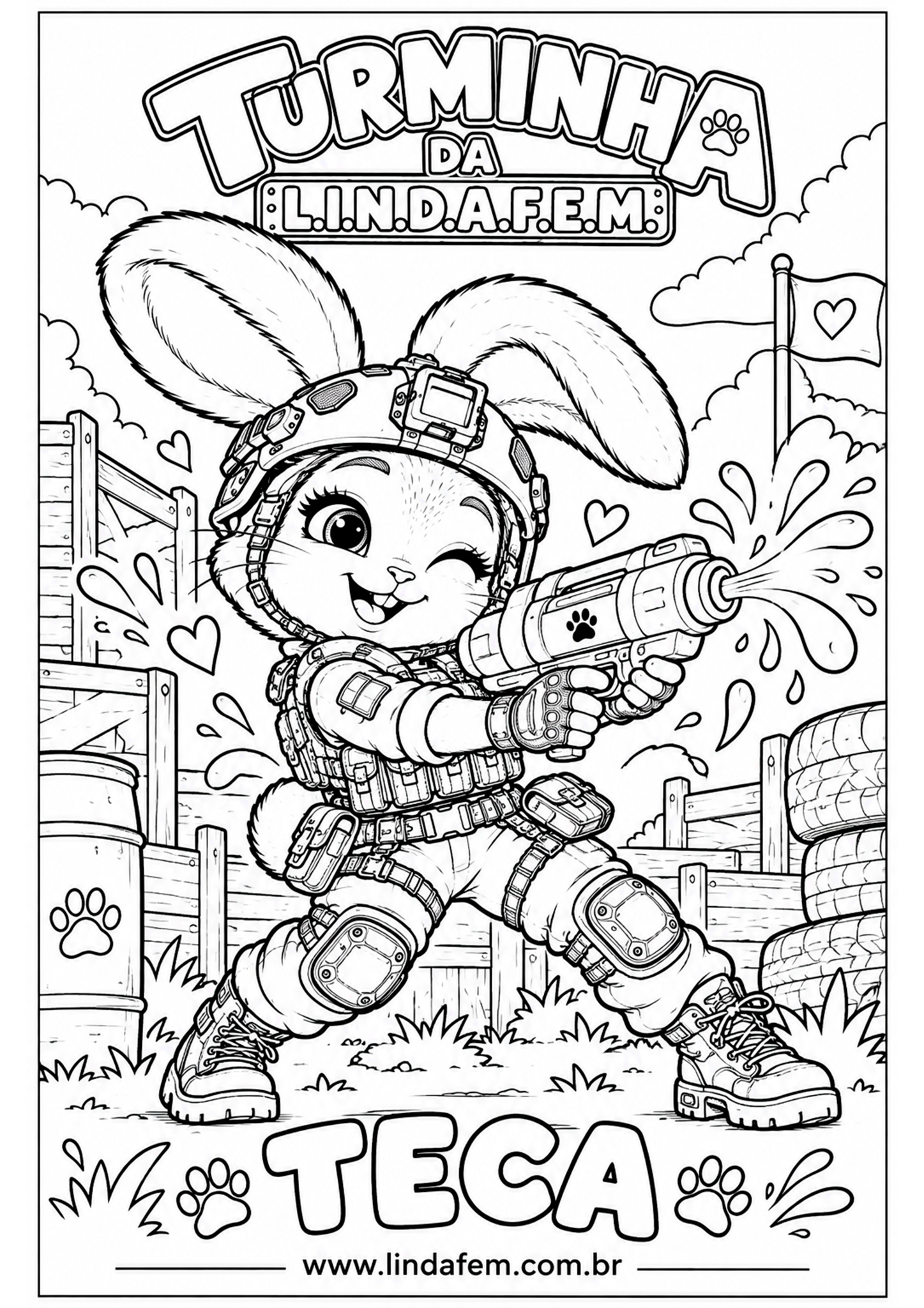 Teca, desenho 3 para colorir